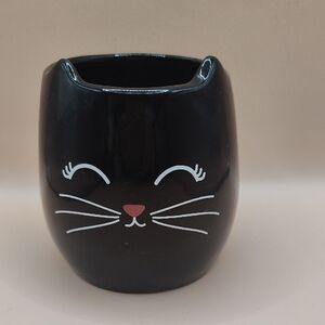 Black Cat Face Planter, Brush/Pen Holder